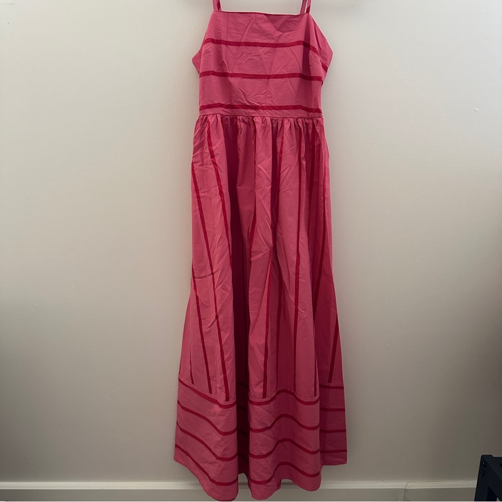 Pink Striped Maxi Dress - Sleeveless Women's Summer Dress
